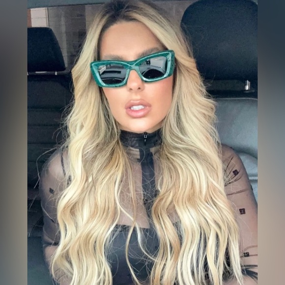 New- Prada PR13ZSF Green Marble Dark Grey Sunglasses - Picture 7 of 17